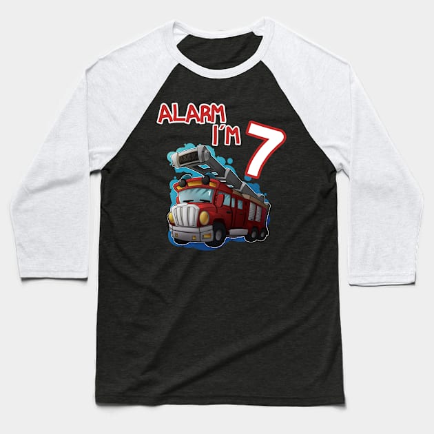 Alarm I´m 7 design for boy or girl Baseball T-Shirt by Schimmi